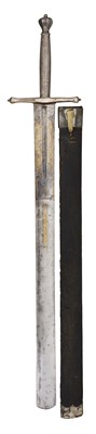 Lot 46 - A FINE AND RARE GERMAN SILVER-HILTED EXECUTIONER’S SWORD, DATED ANNO 1694, POSSIBLY SAXON