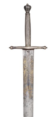 Lot 46 - A FINE AND RARE GERMAN SILVER-HILTED EXECUTIONER’S SWORD, DATED ANNO 1694, POSSIBLY SAXON