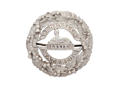 Lot 192 - A 79TH CAMERON HIGHLANDERS OFFICER'S WHITE-METAL PLAID BROOCH, PRE-1881