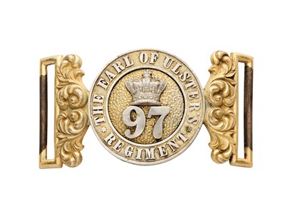 Lot 270 - AN INTERLOCKING OFFICER'S WAIST BELT CLASP OF THE 97TH (THE EARL OF ULSTER'S)