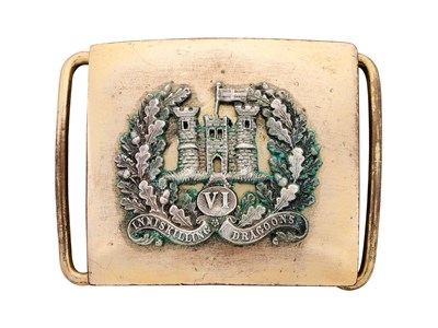 Lot 275 - A 6TH INNISKILLING DRAGOONS OFFICER'S WAIST BELT PLATE, PRE-1922