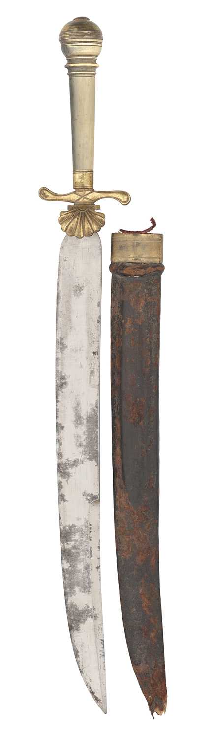 Lot 70 - A CONTINENTAL HUNTING HANGER AND PLUG BAYONET, MID-18TH CENTURY