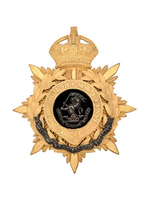 Lot 579 - A DUKE OF WELLINGTON'S (WEST RIDING) REGIMENT OFFICER'S HELMET PLATE, CIRCA 1881-1901