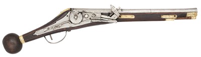 Lot 213 - A RARE 32 BORE GERMAN WHEEL-LOCK HOLSTER PISTOL (PUFFER) OF THE SAXON ELECTORIAL TRABANTENLEIB-GARDE