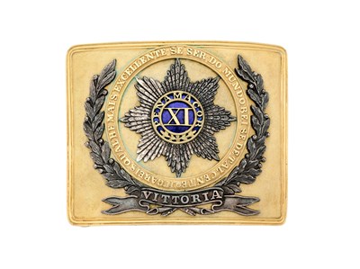 Lot 595 - AN OFFICER'S WAISTBELT PLATE OF THE 11TH (NORTH DEVON) REGIMENT