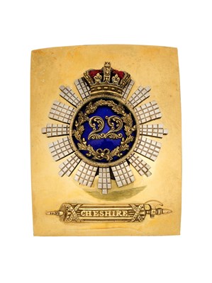 Lot 590 - A RARE 22ND (CHESHIRE) REGIMENT OFFICER'S SHOULDER BELT PLATE, CIRCA 1820-45