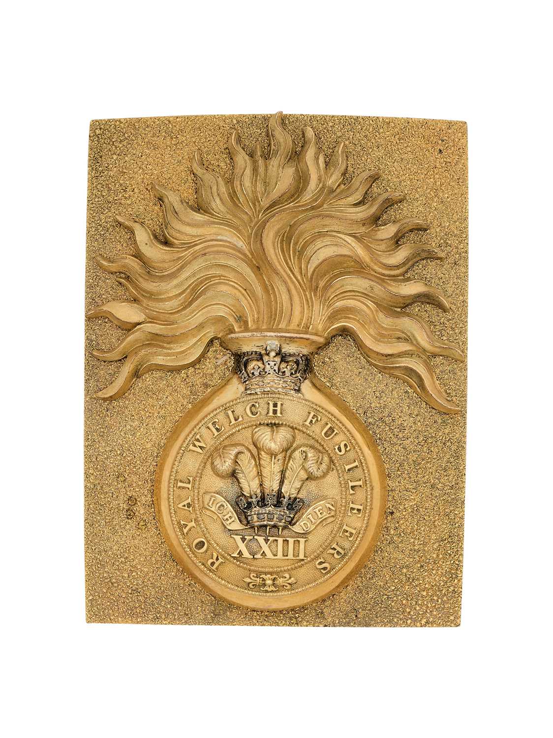 Lot 591 - A RARE 23RD (ROYAL WELCH FUSILIERS) FOOT OFFICER'S SHOULDER BELT PLATE, CIRCA 1840-55