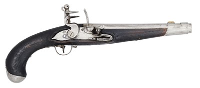 Lot 246 - A 14 BORE GERMAN (BAVARIAN) MILITARY FLINTLOCK HOLSTER PISTOL, CIRCA 1790-1800