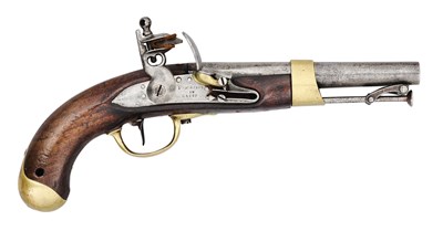 Lot 256 - A 14 BORE GERMAN (HANOVERIAN) AN13 FLINTLOCK PISTOL, CIRCA 1810