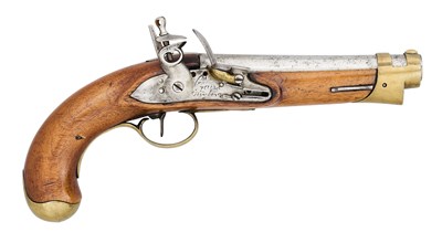 Lot 257 - A 16 BORE GERMAN (HANOVERIAN) FLINTLOCK MODEL 1815 GENDARMERIE PISTOL