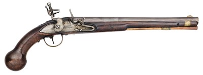 Lot 273 - A 22 BORE DUTCH FLINTLOCK MILITARY HOLSTER PISTOL, CIRCA 1750-70