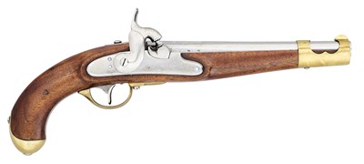 Lot 279 - A 16 BORE AUSTRIAN MODEL 1851 PERCUSSION CAVALRY PISTOL, DATED 1854