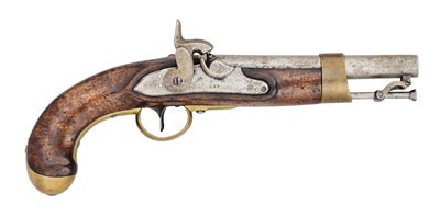 Lot 280 - A 14 BORE AUSTRIAN MILITARY PERCUSSION PISTOL, DATED 1857