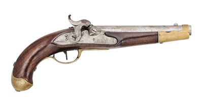 Lot 284 - A 12 BORE GERMAN (BADEN) MODEL 1813/40 ARTILLERY PERCUSSION PISTOL, DATED 1862