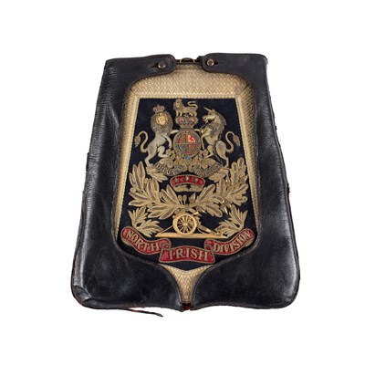 Lot 604 - AN OFFICER'S DRESS SABRETACHE OF THE NORTH IRISH DIVISION, ROYAL ARTILLERY