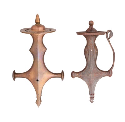 Lot 106 - TWO INDIAN TALWAR HILTS, 18TH/19TH CENTURY