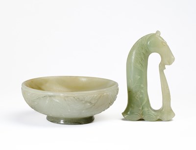 Lot 3 - TWO JADE OBJECTS, INDIA, 20TH CENTURY