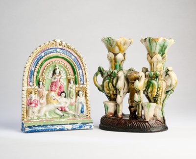 Lot 17 - TWO INDIAN CERAMIC OBJECTS, 20TH CENTURY