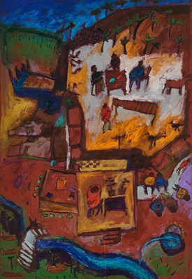 Lot 6 - QUDDUS MIRZA, PAKISTAN (B. 1961) 'MY VILLAGE'