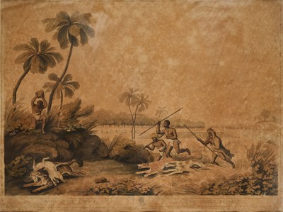 Lot 8 - AFTER SAMUEL HOWITT AND CAPTAIN THOMAS WILLIAMSON, CHASE AFTER A WOLF, PUBL, 1806