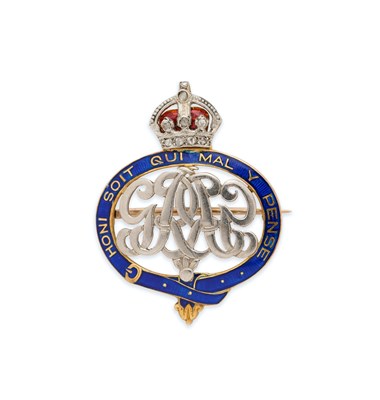 Lot 50 - GOLD, ENAMEL AND DIAMOND GEORGE V CYPHER BROOCH, 1920s
