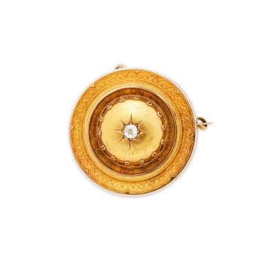 Lot 30 - VICTORIAN GOLD AND DIAMOND BROOCH, 1880s