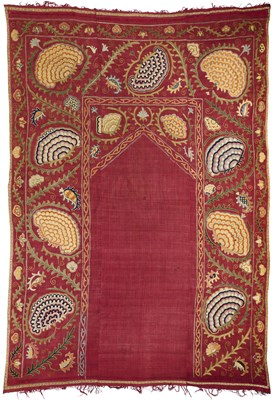 Lot 128 - A SHAKHRISYABZ NICHE SUZANI, UZBEKISTAN, MID 19TH CENTURY OR EARLIER