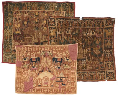 Lot 178 - THREE KANDURI SHRINE CLOTHS, UTTAR PRADESH, INDIA, EARLY 20TH CENTURY