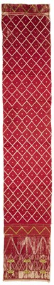 Lot 189 - A PHULKARI SILK EMBROIDERED SASH, PUNJAB, EARLY 20TH CENTURY