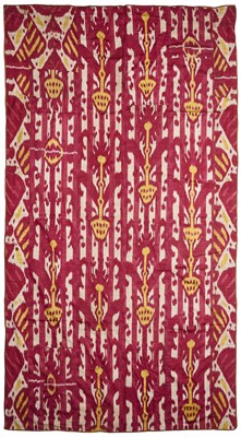 Lot 1 - AN IKAT PANEL, UZBEKISTAN, SECOND HALF 19TH CENTURY