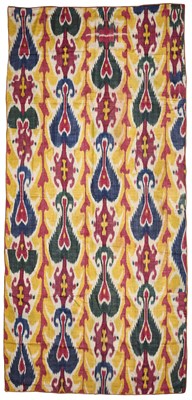 Lot 107 - AN IKAT PANEL, UZBEKISTAN, SECOND HALF 19TH CENTURY