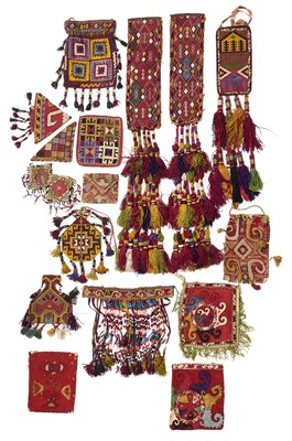 Lot 156 - A COLLECTION OF LAKAI AND UZBEK EMBROIDERIES, UZBEKISTAN, LATE 19TH/EARLY 20TH CENTURY