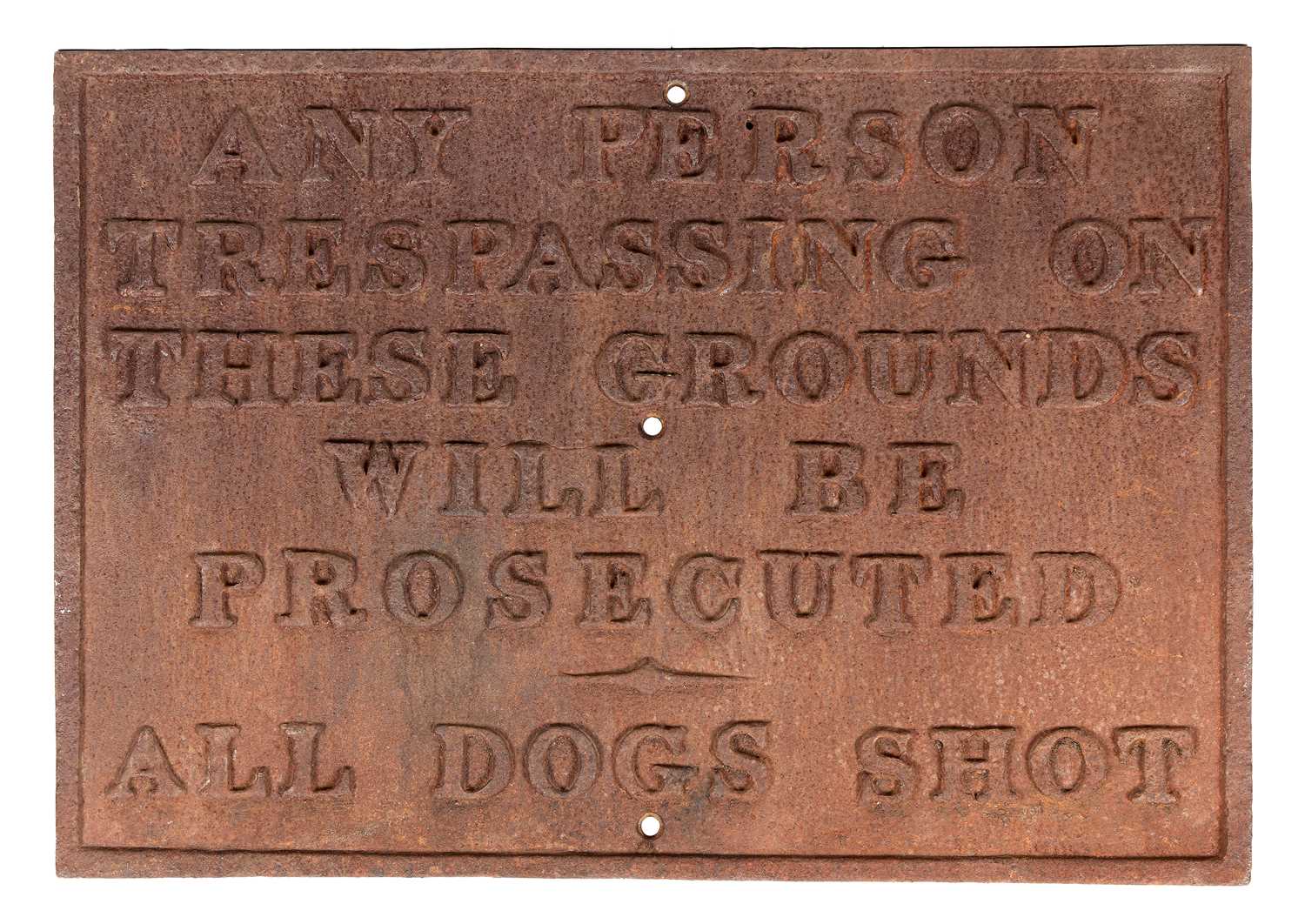 Lot 557 - A CAST-IRON ESTATE SIGN, 20TH CENTURY