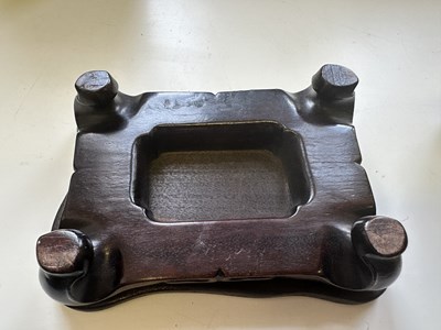Lot 24 - A CHINESE IMPERIALLY INSCRIBED JADE MOUNTAIN, QING DYNASTY