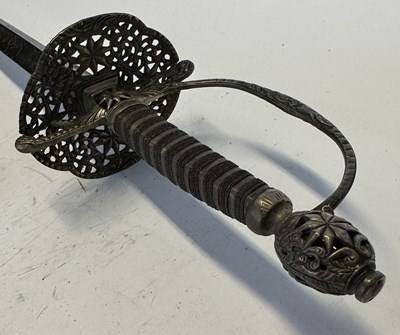 Lot 50 - AN ENGLISH SILVER-HILTED SMALL-SWORD, CIRCA 1765