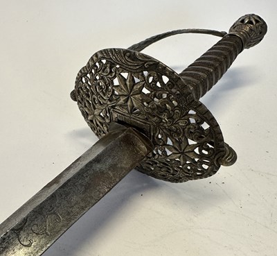 Lot 50 - AN ENGLISH SILVER-HILTED SMALL-SWORD, CIRCA 1765