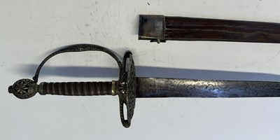 Lot 50 - AN ENGLISH SILVER-HILTED SMALL-SWORD, CIRCA 1765