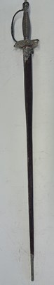 Lot 48 - A FINE ENGLISH SILVER-HILTED SMALL-SWORD RETAILED BY BOCK, COCKSPUR STREET, CHAR. CROSS, CIRCA 1768