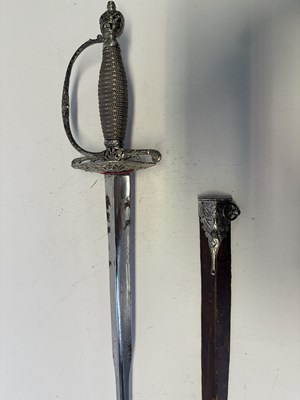 Lot 48 - A FINE ENGLISH SILVER-HILTED SMALL-SWORD RETAILED BY BOCK, COCKSPUR STREET, CHAR. CROSS, CIRCA 1768