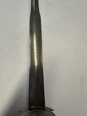 Lot 51 - AN ENGLISH SILVER-HILTED SMALL-SWORD, LONDON SILVER HALLMARKS FOR 1764, MAKER’S MARK OF