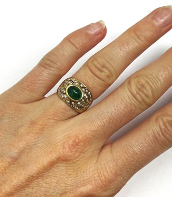 Lot 350 - EMERALD AND DIAMOND RING