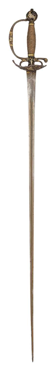 Lot 60 - AN UNUSUAL CONTINENTAL SMALL-SWORD, MID-18TH CENTURY