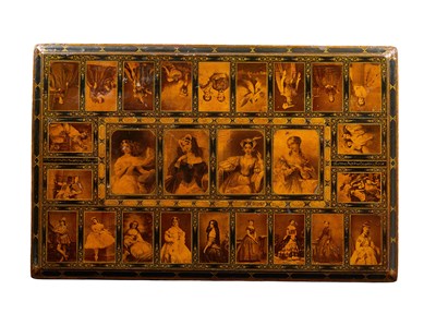 Lot 494 - A GILT AND COLLAGE DECORATED WOOD PANEL