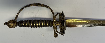 Lot 54 - A FINE FRENCH SMALL-SWORD WITH CHISELLED AND GILT HILT, MID-18TH CENTURY