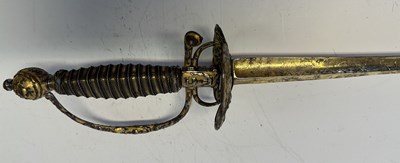 Lot 54 - A FINE FRENCH SMALL-SWORD WITH CHISELLED AND GILT HILT, MID-18TH CENTURY