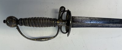 Lot 61 - A FRENCH SMALL-SWORD WITH CHISELLED AND GILT HILT, MID-18TH CENTURY