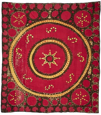 Lot 173 - A TASHKENT SUZANI, UZBEKISTAN, CENTRAL ASIA, LATE 19TH CENTURY