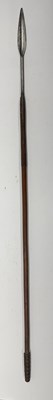 Lot 522 - SIX AFRICAN AND OCEANIC PADDLE SPEARS, AND TEN VARIOUS AFRICAN SPEARS, MOSTLY 20TH CENTURY