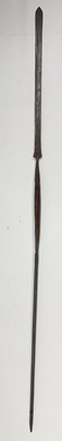 Lot 522 - SIX AFRICAN AND OCEANIC PADDLE SPEARS, AND TEN VARIOUS AFRICAN SPEARS, MOSTLY 20TH CENTURY