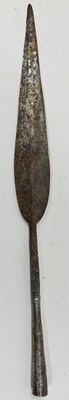 Lot 523 - VARIOUS TRIBAL WEAPONS AND SEVEN AFRICAN SPEARHEADS, MOSTLY 20TH CENTURY